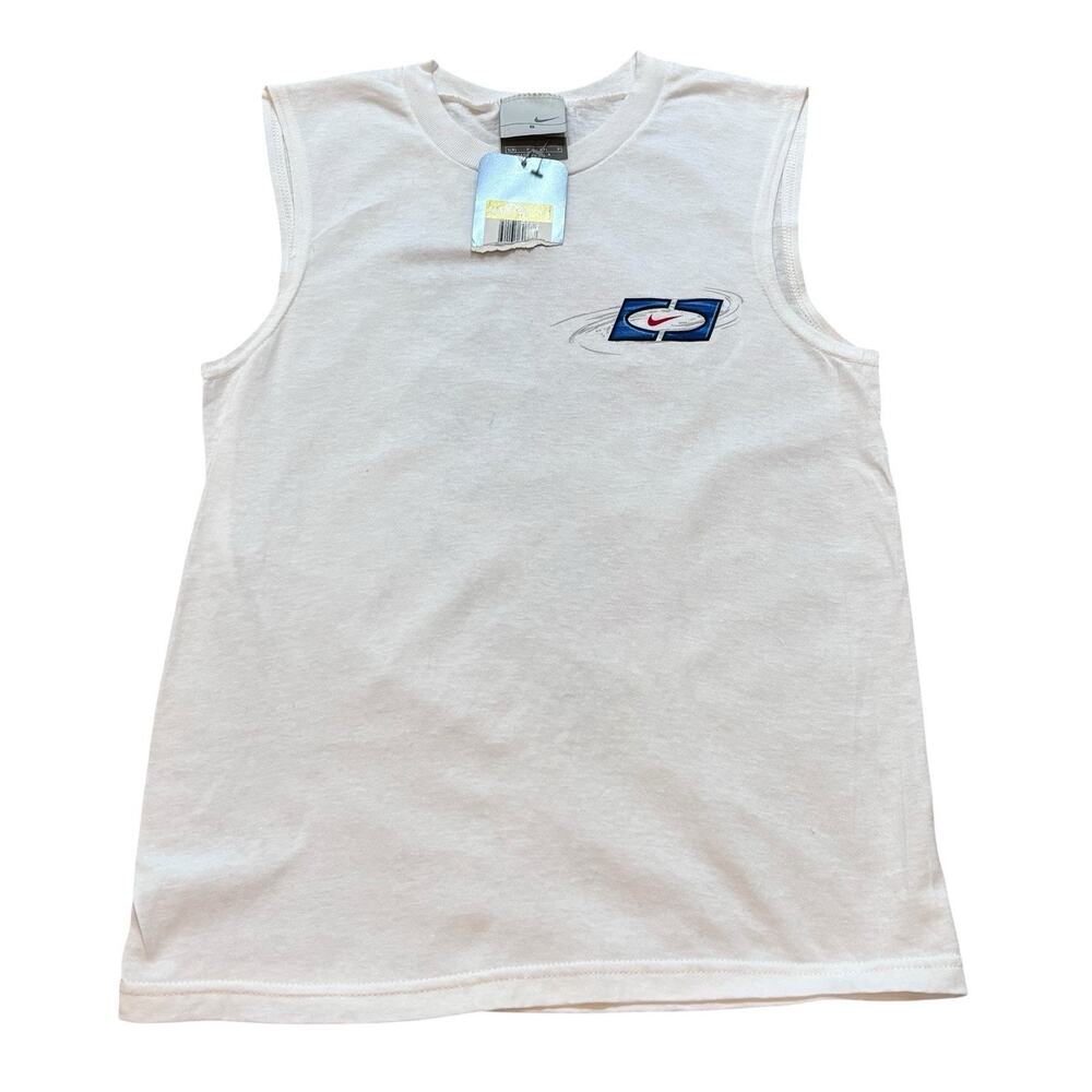 Vintage 90s Deadstock Boys Nike Cotton Graphic Tank Youth Size Small RW&B